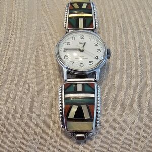 Vintage Zuni Multi-Stone Inlay Watchband
